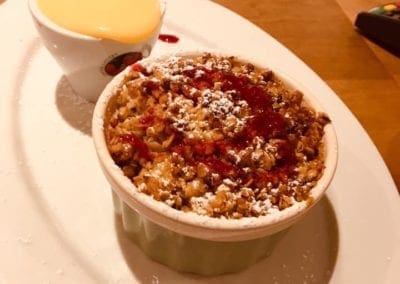 Apple Crumple Dessert Custard The Gate Restaurant and Cafe Navan Meath