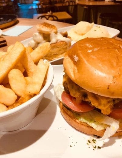 Beef Burger Cheese Chips Salad Lunch Dinner The Gate Restaurant and Cafe Navan Meath