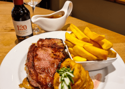 Delicious sirloin steak with all the trimmings The Gate Restaurant Navan Meath