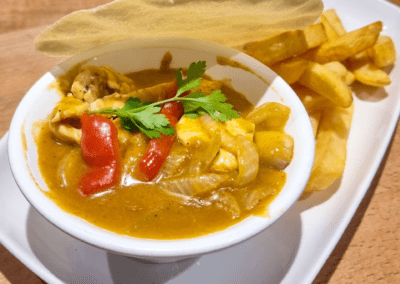 Chicken curry with basmati rice or house fries The Gate Restaurant Navan