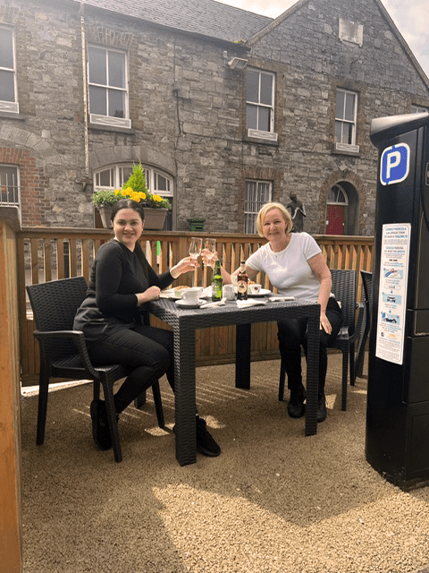 Outdoor dog friendly dining at the Gate Restaurant Navan Meath